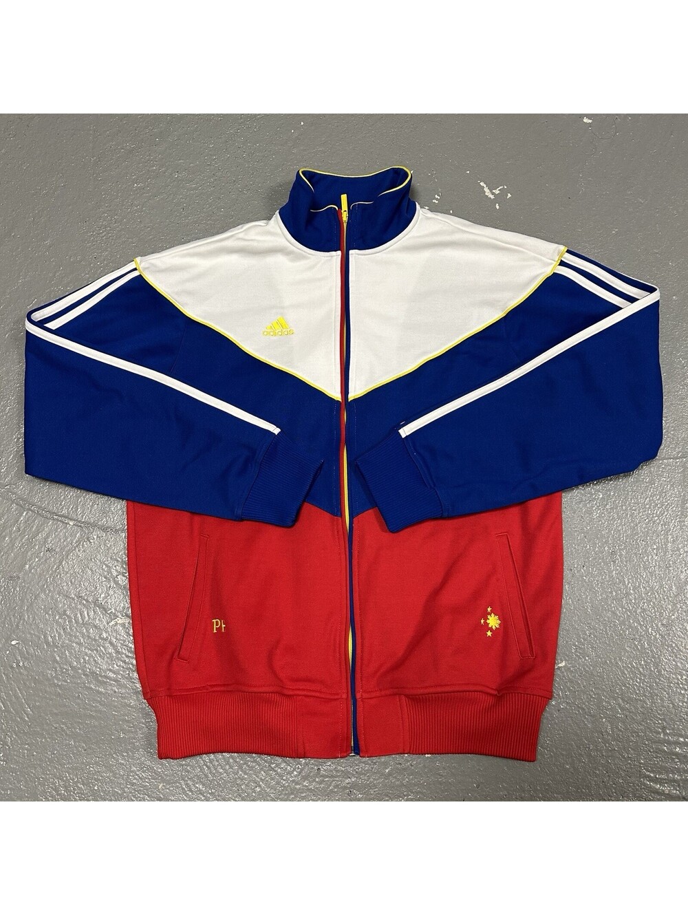 VINTAGE Adidas Track Suit Philippines RARE Zip Up Blue Red Size 2XL (FITS L)